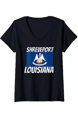 Retro Shreveport LA Louisiana Apparel Souvenir Mujer Retro - Mujer Souvenir retro de ropa de Shreveport LA Louisiana Camiseta Cuello V