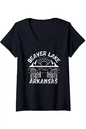 Retro Beaver Lake AR Arkansas Apparel Souvenir Mujer Retro - Mujer Souvenir de ropa retro de Beaver Lake AR Arkansas Camiseta Cuello V