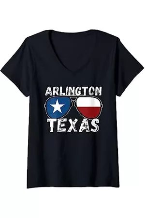 Retro Arlington TX Texas City Apparel Souvenir Mujer Retro - Mujer Souvenir retro de ropa de la ciudad de Texas en Arlington, TX Camiseta Cuello V