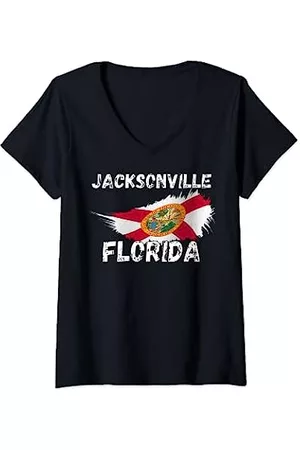 Retro Jacksonville Florida Apparel Designs Mujer Retro - Mujer Ropa retro de Jacksonville Florida Camiseta Cuello V
