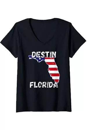 Retro Destin Florida Apparel Designs Mujer Retro - Mujer Ropa retro de Destin Florida Camiseta Cuello V
