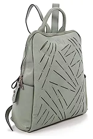 Bolso-mochila de mujer en materiales reciclados verde