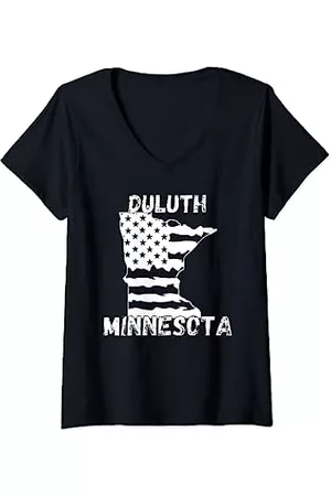 Retro Duluth MN Minnesota Apparel Souvenir Mujer Retro - Mujer Souvenir de ropa retro de Duluth MN Minnesota Camiseta Cuello V