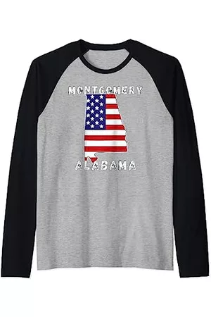 Retro Montgomery AL Alabama Apparel Souvenir Hombre Retro - Souvenir retro de ropa de Montgomery AL Alabama Camiseta Manga Raglan