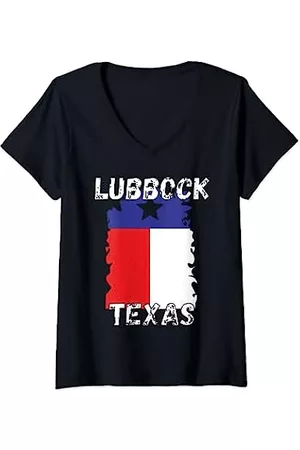 Retro Lubbock TX Texas City Apparel Souvenir Mujer Retro - Mujer Souvenir retro de ropa de Lubbock TX Texas City Camiseta Cuello V