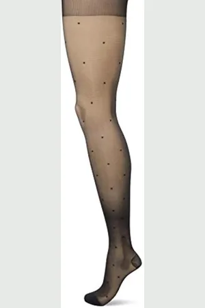 Dim Panty De Compresión Piernas Incansables - Perfect Contention Negro De Fantasía Plumetis Mujer x1, Negro, L