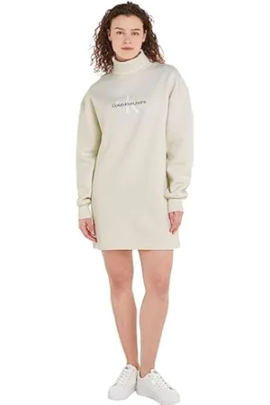 Calvin Klein Jeans MONOLOGO Roll Neck Dress J20J222362 Vestidos de Punto, , XL para Mujer