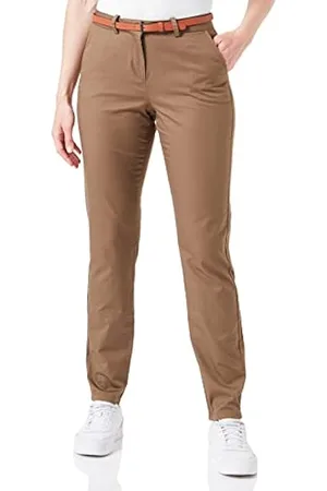 Vero Moda Mujer Pantalones chinos con cinturón y 2 bolsillos beige