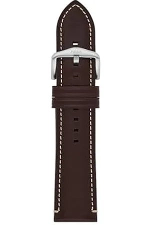 Correa de reloj de pulsera de piel auténtica café oscuro de 20 mm con  hebilla de acero inoxidable : : Ropa, Zapatos y Accesorios