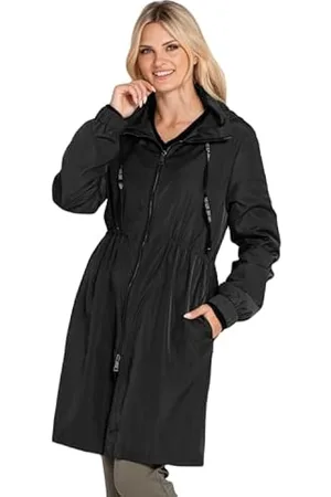 Chaqueta Impermeable Raincoat Negro Mate Mujer