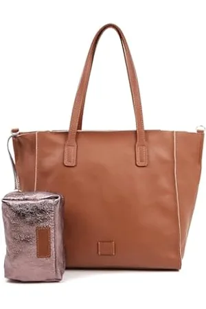 Bolso shopper de mujer en piel trenzada burdeos