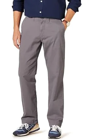  Pantalón casual elástico caqui para hombre con corte