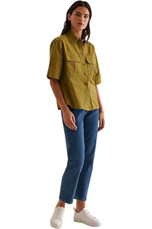 NA-KD Oversized Pocket Shirt Camisa Abotonada, , 64 para Mujer
