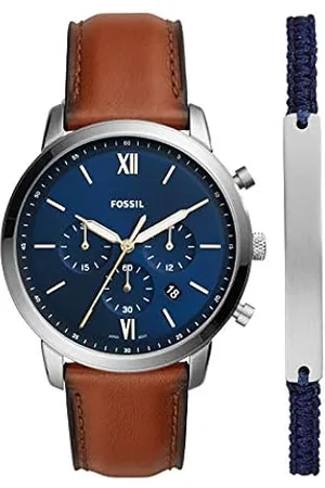 Fossil Neutra Reloj cronógrafo para hombre con pulsera de acero inoxidable  o correa de cuero auténtico