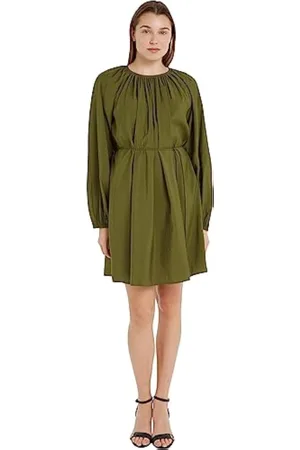 Tommy Hilfiger Mujer Vestido Textured Modal Short Dress manga larga, , 40