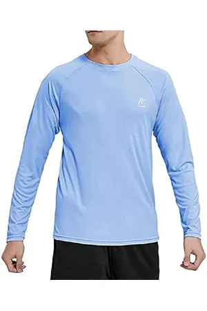 Real Essentials Paquete de 4: camiseta de manga larga para hombre, camiseta  de protección solar UPF 50+, camiseta de surf (disponible en tallas