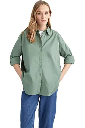   Essentials Blusa de satén con botones para mujer  (disponible en tallas grandes), negro, XS : Ropa, Zapatos y Joyería