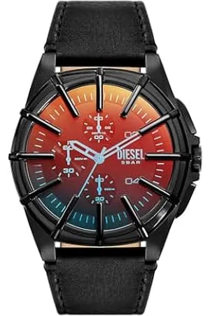 Diesel Mega Chief DZ4308 Reloj de cuarzo de acero inoxidable plateado con  esfera negra para hombre, Negro -, Cronógrafo
