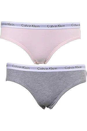 Pack-2 Bragas Calvin Klein Customized Stretch niña blanco y gris