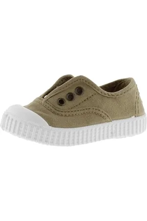 Deportivas tenis niña velcro - Zapatillas VICTORIA blancas logo mostaza