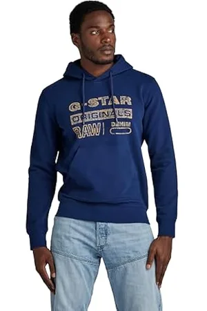 G-Star RAW Back Graphic Loose Hooded Sweatshirt, Suéter para Hombre, Azul  (azul D22233-A613-2182), XS: : Moda