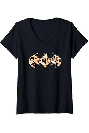 Camiseta negra con cuello en V para mujer, color dorado mágico