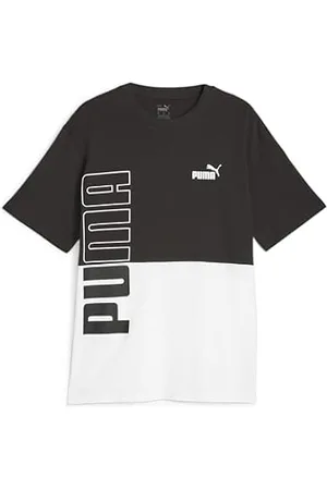 Camiseta Puma Essentials+ Colorblock manga corta negro blanco gris
