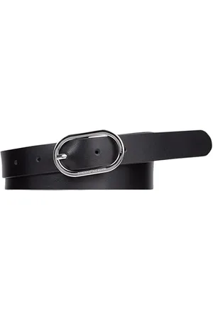 Tommy Hilfiger Cinturón Mujer Chic 2.5 de piel, Schwarz (Negro), 70 cm