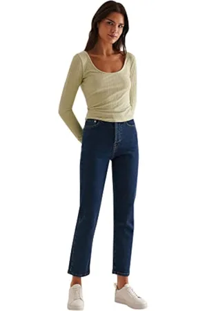NA-KD High Waist Straight Denim Jeans, , 38 para Mujer