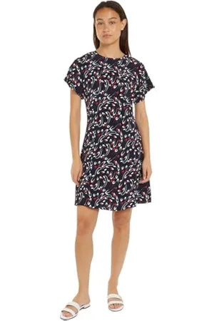 Tommy Hilfiger Vestido Mujer Small Ribbon Mini Dress de manga corta, Mehrfarbig (Multicolor), 38