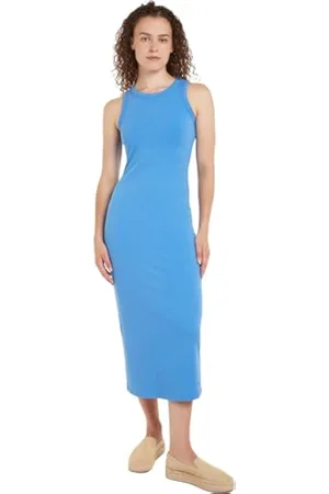 Tommy Hilfiger Mujer Vestido Midi Dress Slim Fit, , L