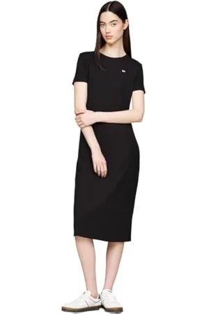 Tommy Hilfiger Vestido Bodycon Mujer Midi de Canalé, , XXS