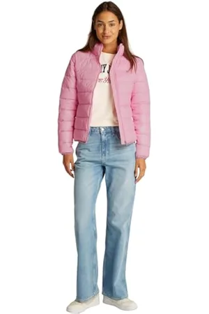Tommy Hilfiger Cazadora acolchada Mujer Essential Tape brilante, Rosa (Pink Sugar), M