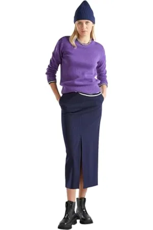 Benetton Jersey G/C M/L 103me1n23 Suéter, Violeta, XL para Mujer