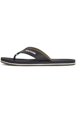 Tommy Hilfiger Chanclas Hombre Padded Comfort Sandal con logotipo, (Black), 45