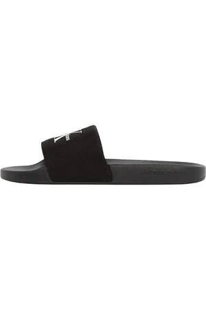 Calvin Klein Chanclas Mujer Slide Monogram con logotipo, Negro (Black), 38