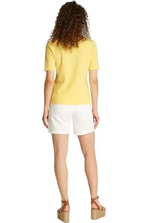 Tommy Hilfiger Polo de Manga Corta para Mujer Regular Fit, Amarillo (Citronella), XXL