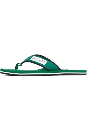 Tommy Hilfiger Chanclas Hombre Patch Beach Sandal con logotipo, Verde (Nouveau Green), 40