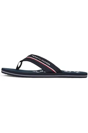 Tommy Hilfiger Chanclas Hombre Web Beach Sandal con logotipo, Azul , 46