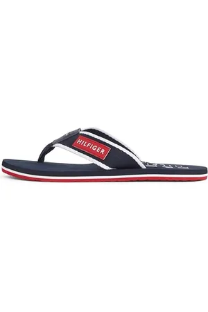 Tommy Hilfiger Chanclas Hombre Patch Beach Sandal con logotipo, Azul (Desert Sky), 42