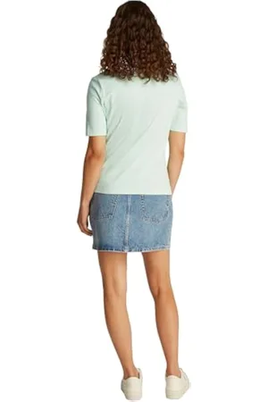 Tommy Hilfiger Polo de Manga Corta para Mujer Regular Fit, Verde (Opal Green), XXL