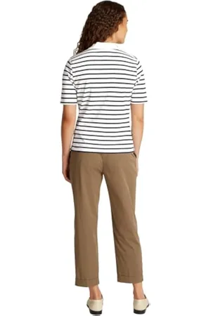 Tommy Hilfiger Polo de Manga Corta para Mujer Regular Fit, Multicolor (Breton Ecru/Dark Night Navy Stp), XXL