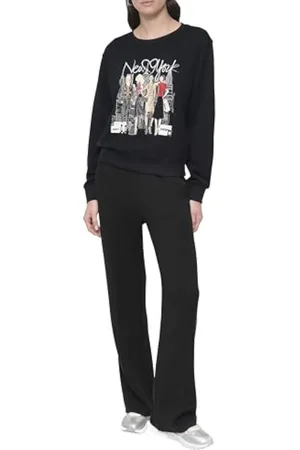 DKNY Long Sleeves New York Girls Top Suéter, , M Mujeres