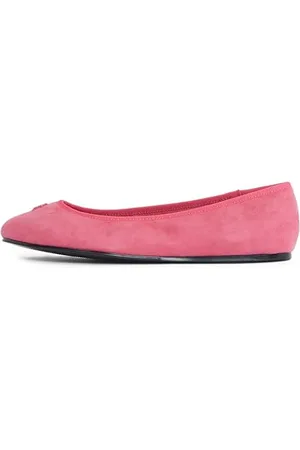 Tommy Hilfiger Bailarinas Mujer Hardware de ante, Rosa (Hibiscus Pink), 39