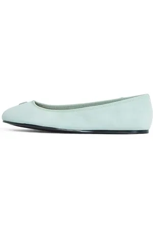 Tommy Hilfiger Bailarinas Mujer Hardware de ante, Turquesa (Flora), 39