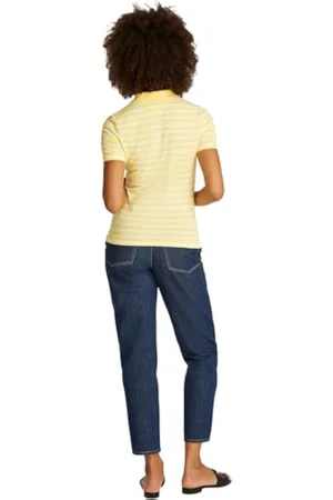Tommy Hilfiger 1985 Slim Pique Polo SS, S/S Polo Mujer, Amarillo (Citronella/Ecru STP), L