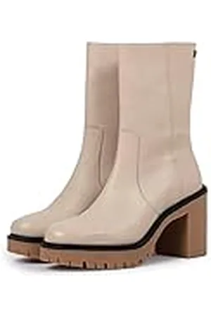 Gioseppo Bota de Piel Off-White con Piso Track y tacón Efecto crepé para Mujer neidling