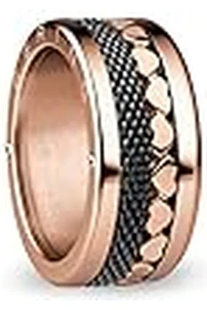 Bering Anillos combinados intercambiables para mujer en oro rosa y negro con el exclusivo sistema Twist & Change, Yangtze