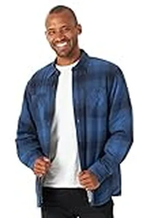 Wrangler Long Sleeve Sherpa Lined Shirt Jacket Camisa, Azul (Admiral Blue), M Hombres