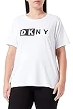 DKNY SPORT Split Logo tee Shirt Camiseta, White, M De Las Mujeres